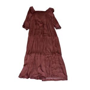 Soma satin tiered maxi dress spiced whiskey S fall